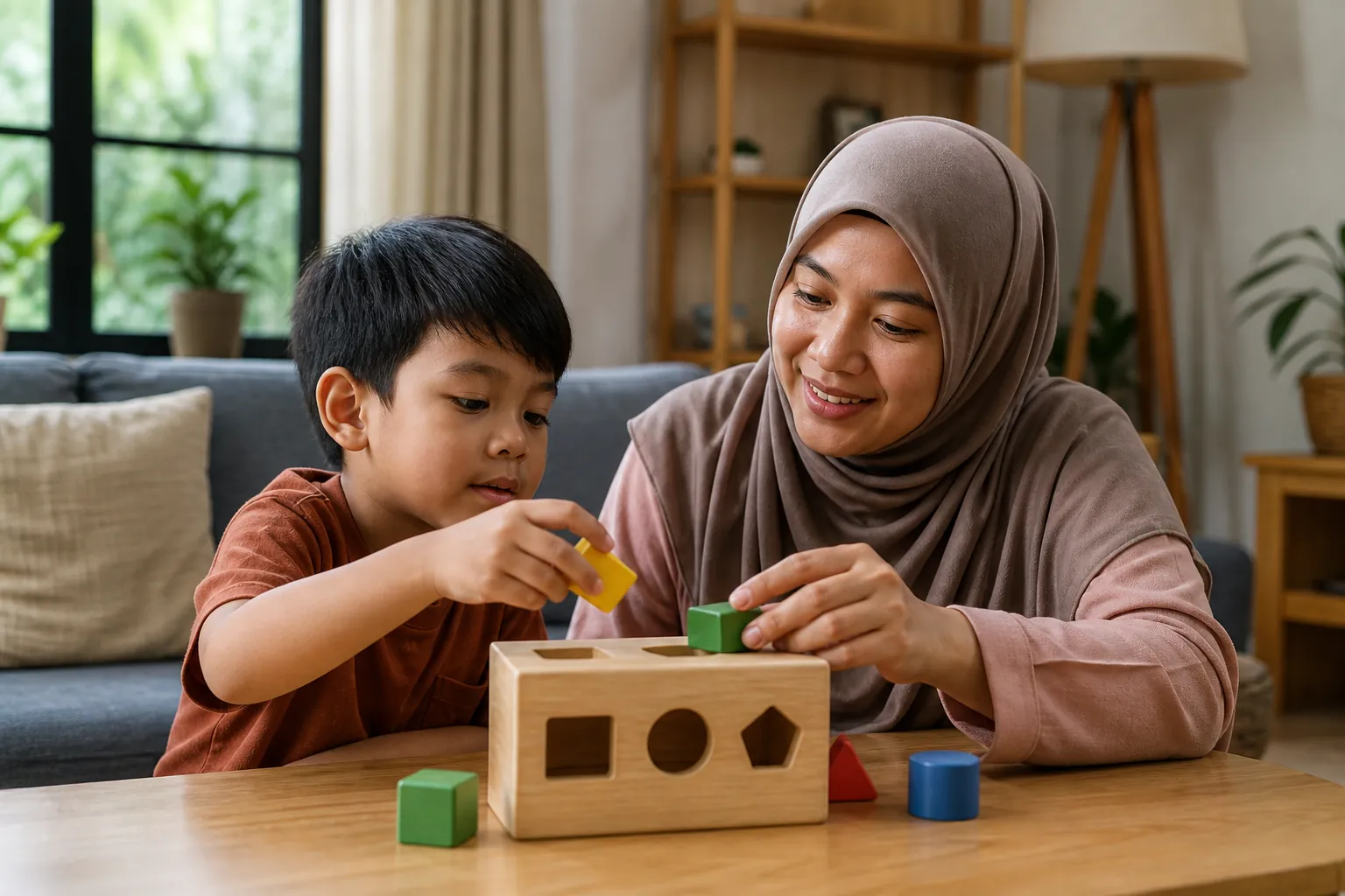 Kanak-kanak Malaysia melakukan aktiviti harian yang praktikal