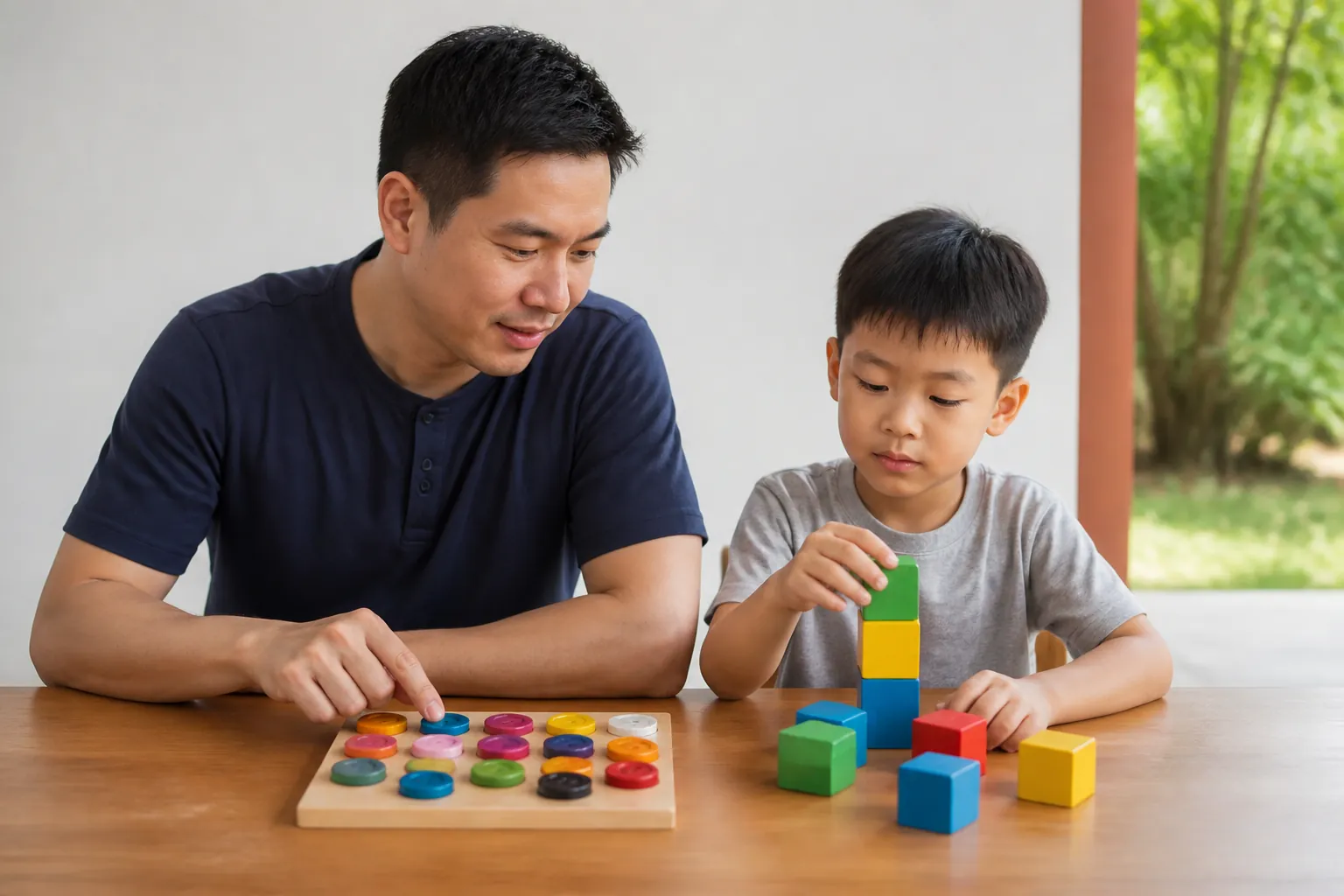 People practising useful everyday activities with supportive guidance