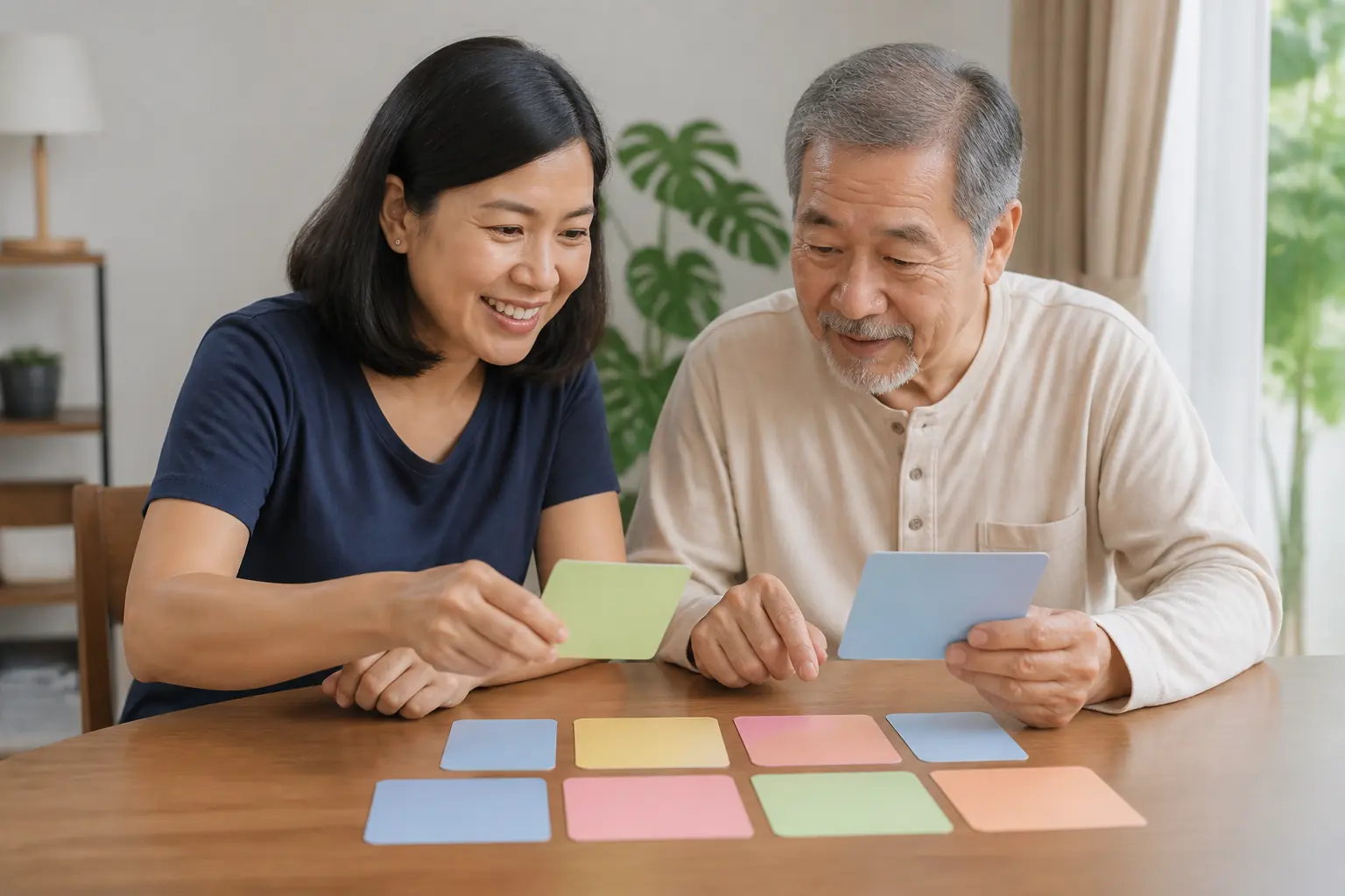 A Malaysian caregiver planning daily support with a family member