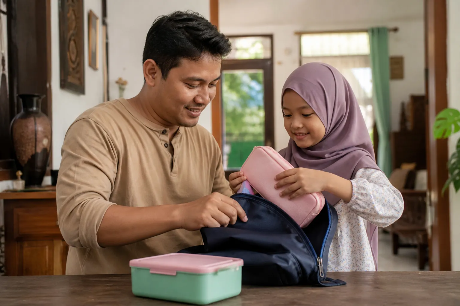 Kanak-kanak Malaysia menyertai aktiviti di dalam kelas