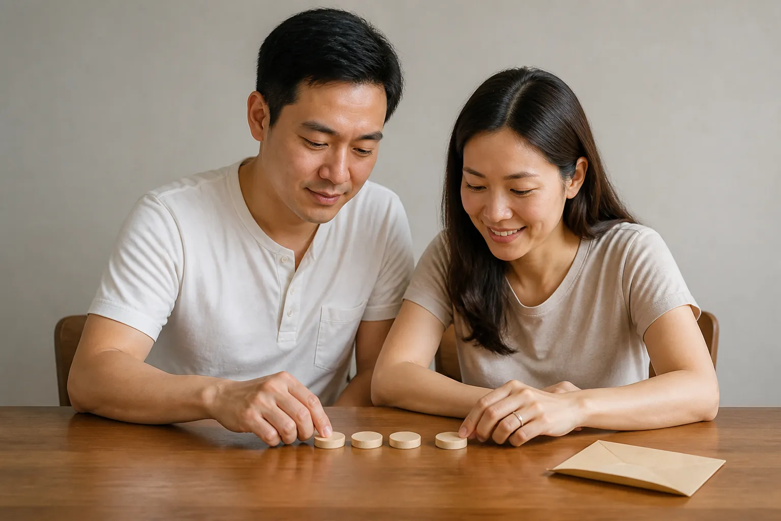 A Malaysian couple planning appointment costs together